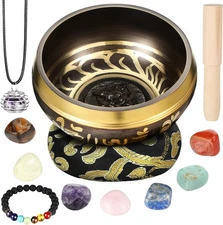 BBTO Tibetan Singing Bowls Set for Healing 3.4'' Meditation Sound Bath Bowl 7 pc