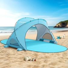 Beach Tent Sun Shelter For Sand Camping 13 Person Light Blue Cabana
