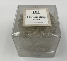 Design Imports DII Napkin Ring Set of 4 Seattle Washington Glass Beaded