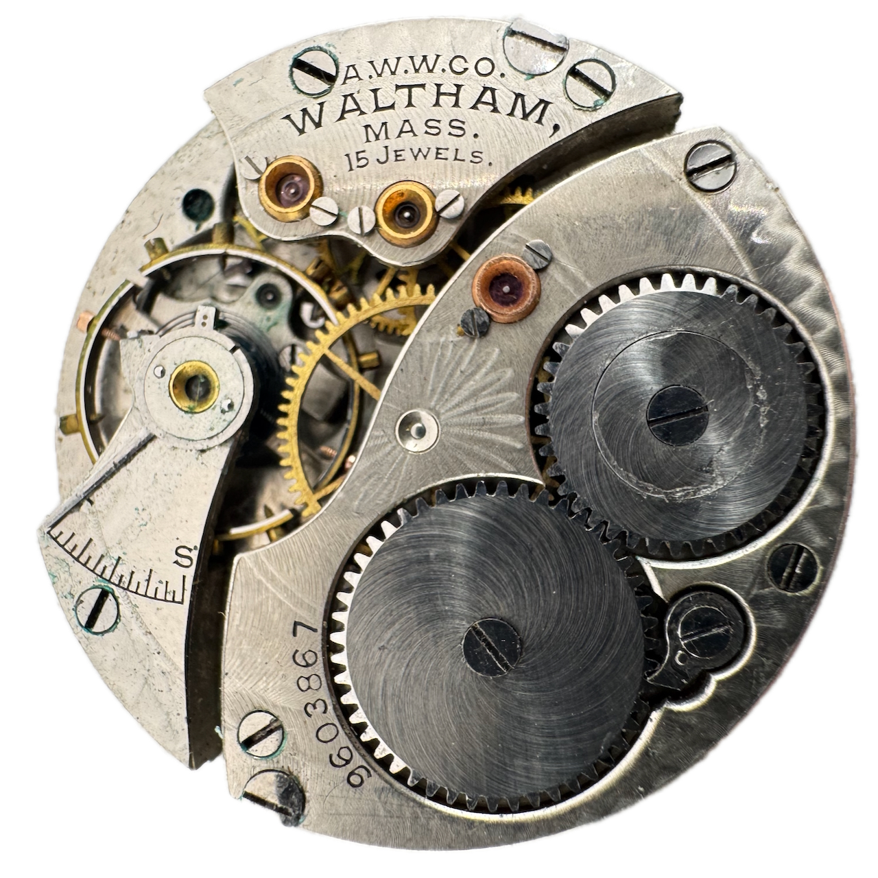 Antique 0s 1900 Waltham 15 Jewel Hunter Pocket Watch Movement 115 USA