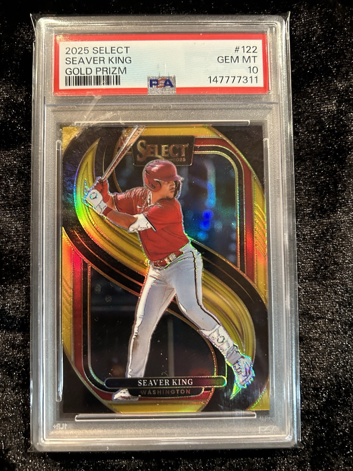 Seaver King 2025 Select #122 Gold Prizm /10 PSA 10