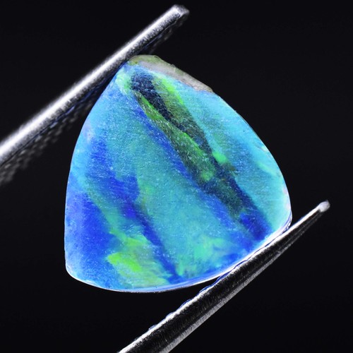 Stunning 2.05 Ct Fire Opal Doublet Trillion Cabochon Sparkling Loose Gemstone - Picture 4 of 4