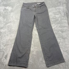Eileen Fisher Gray Wide Leg Jeans Womens Size 10 Mid Rise Stretch Made in USA