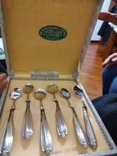 SET SERVIZIO di 6 CUCCHIAINI DA GELATO IN AG 800 - PESO 154 grammi - VINTAGE
