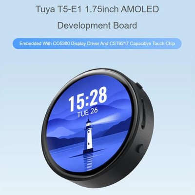 Waveshare Tuya T5-E1 1.75 Inch AMOLED Round Development Board QSPI Interface AI