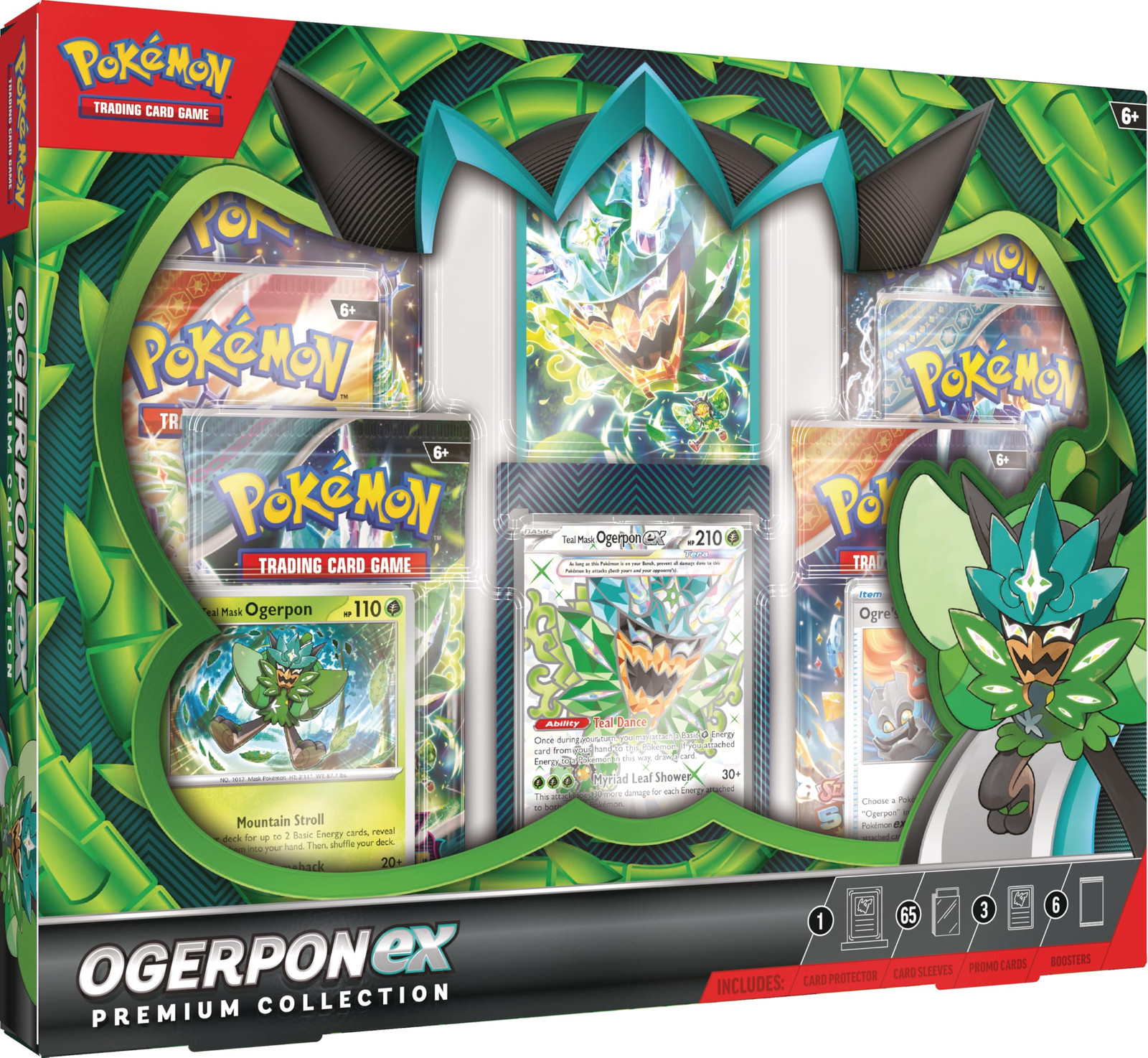 Pokémon TCG:Ogerpon ex Premium Collection (3 Foil Cards & 6 Boosters)
