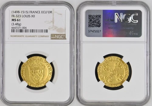 France - Louis XII - Ecu d'or au soleil Rouen - NGC MS 61