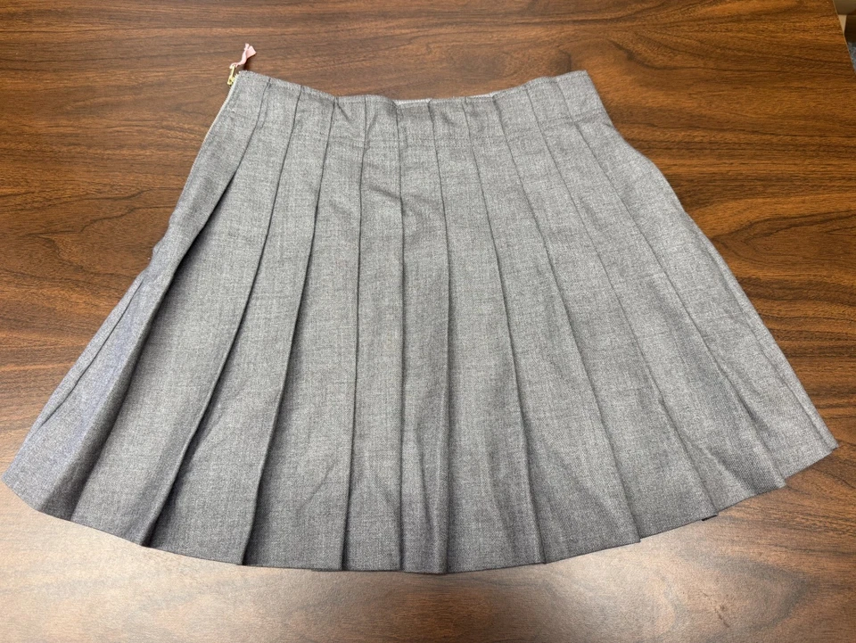 CrewCuts серый шерсти плиссированные юбки девочек размер 12 стороны молнии регулируемая талия - Изображение 2 из 4