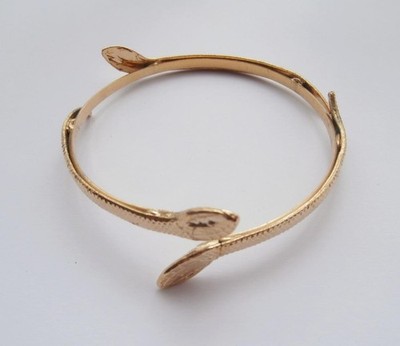 Brandneu Vintage 1980er goldfarbenes Metall, Schlangenarm Armband Armreif original Deadstock