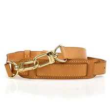 LOUIS VUITTON Logo Shoulder Bag Strap Adjustable Leather Brown GHW 67YJ014
