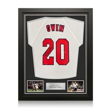 Michael Owen Signed England 1998 Home Football Shirt. Standard Frame
