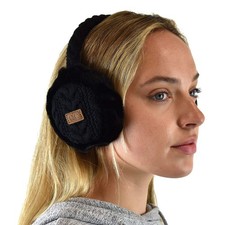 C.C Soft Winter Warm Adjustable Headband Ear Warmer Earmuffs Black