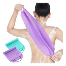 Long Handle Back Scrubber 2-Pcs, Exfoliating Washcloth for Body Cleaning