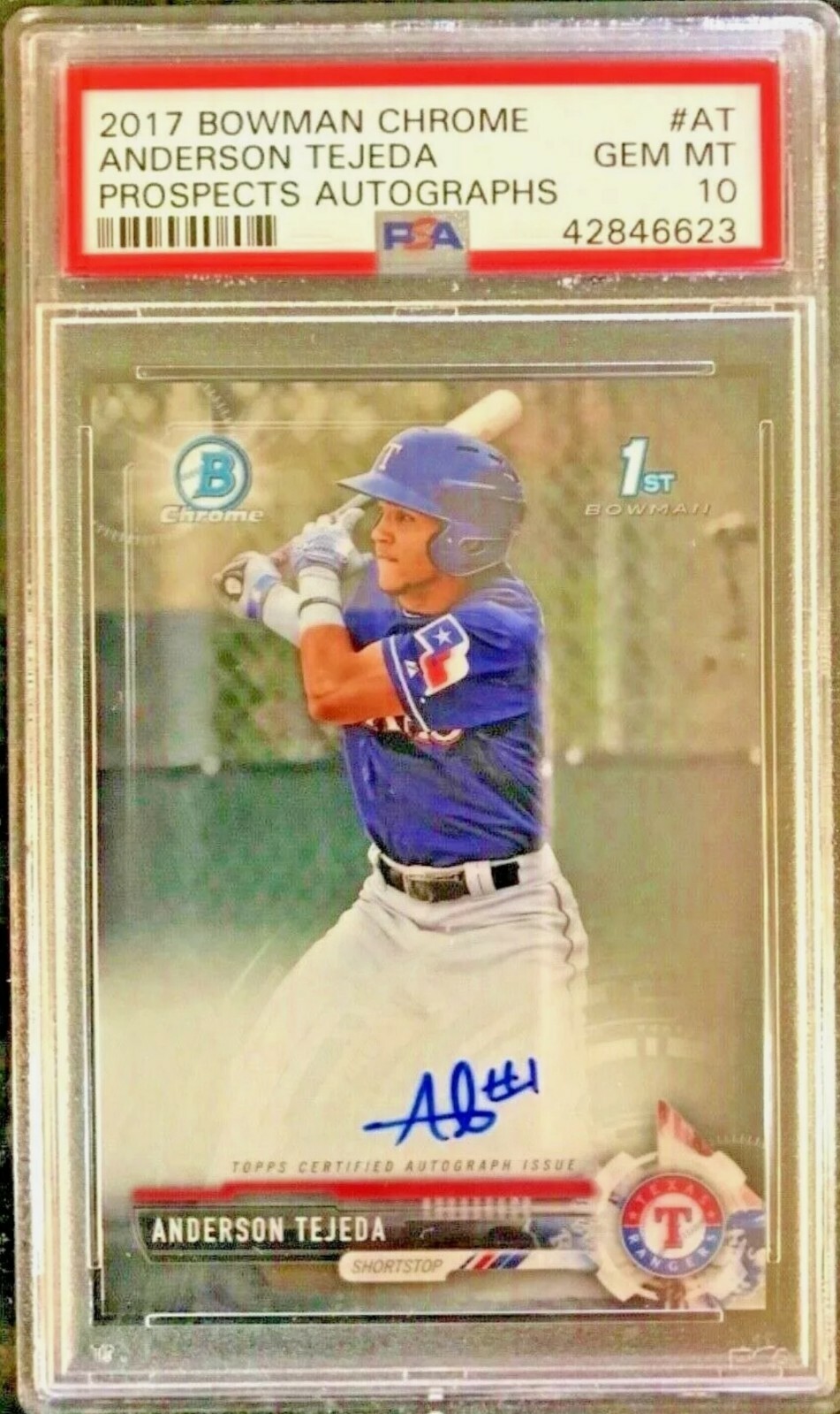 2017 Bowman Chrome Anderson Tejeda Rookie Card RC Autograph PSA 10