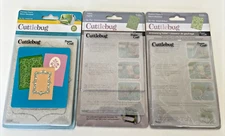 3 Cuttlebug Embossing Folders Flowers, Textile Backgrounds and Damask Frame NOS