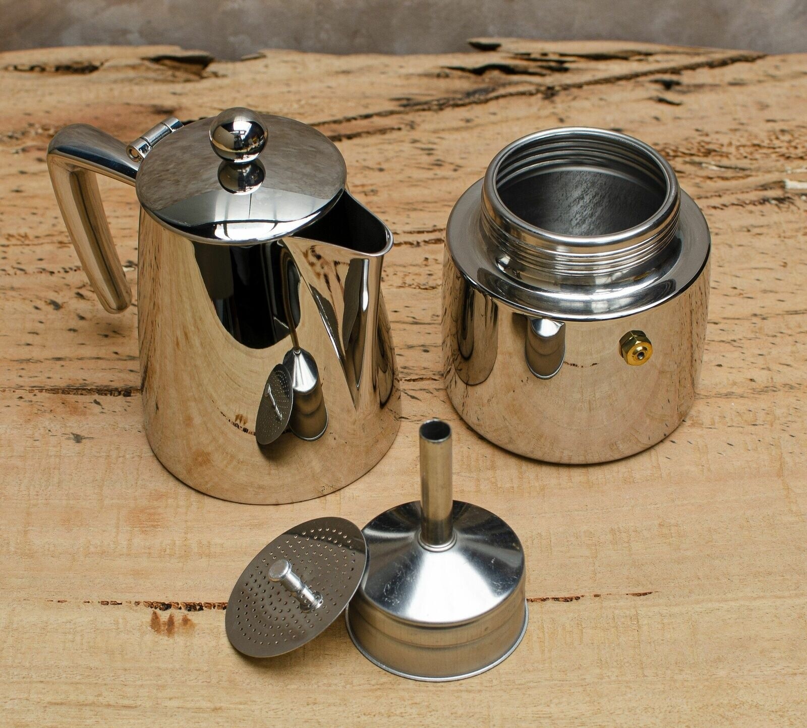 AVANTI 6 Cup 300ml Art Deco Espresso Coffee Maker Stainless Steel - Stove Top