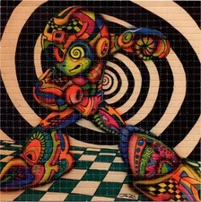 Mega Man by Visual Fiber BLOTTER ART perforated paper tabs