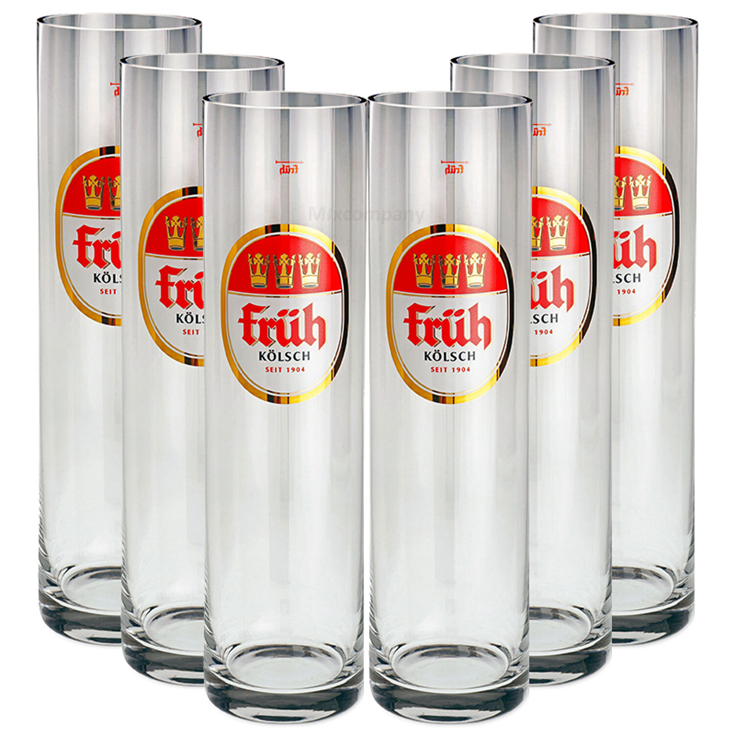 Früh Kölsch Biergläser / Gläser / Stangen Set - 6x 0,2l