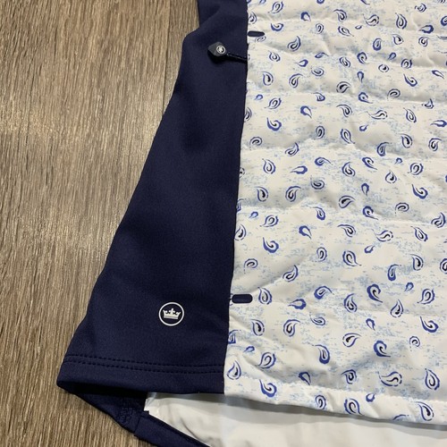 Peter Millar Paisley Hybrid Vest Women’s Medium Fuse Elite White Navy Full Zip - Picture 4 of 7