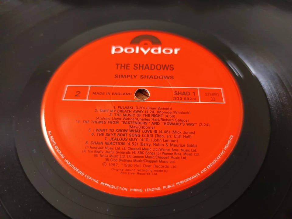 LP Album - Simply ... Shadows      UK 1987    NM/NM - Photo 3/4