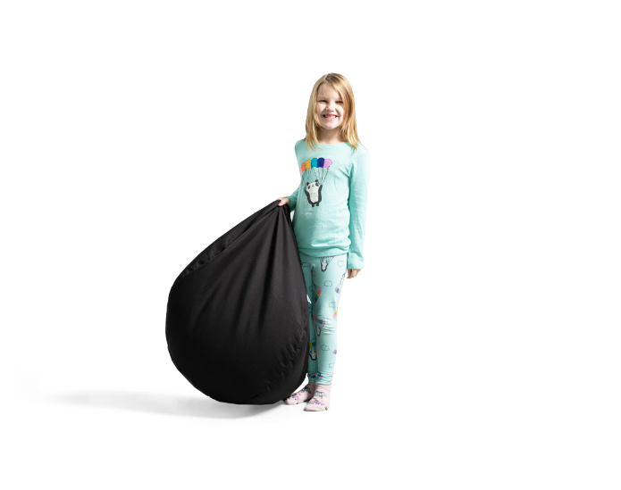 Big Joe Dot Bean Bag Chair Kids with Filling Peat Black, Playrooms