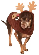 Reindeer Hoodie Christmas Animal Cute Fancy Dress Halloween Dog Cat Pet Costume