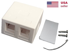 2 Port Surface Mount Box for Keystone Jacks in White - Easy Mount 50-Pack