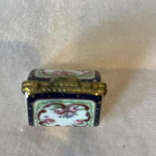 Vintage Porzellan Schmuckdose Geldbörse, Porzellanhandtasche Schmuckstück oder Pillendose - Bild 5 von 12