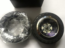 Orologio forma ruota quarzo circa 6 cm nuovo con scatola e gomma di ricambio