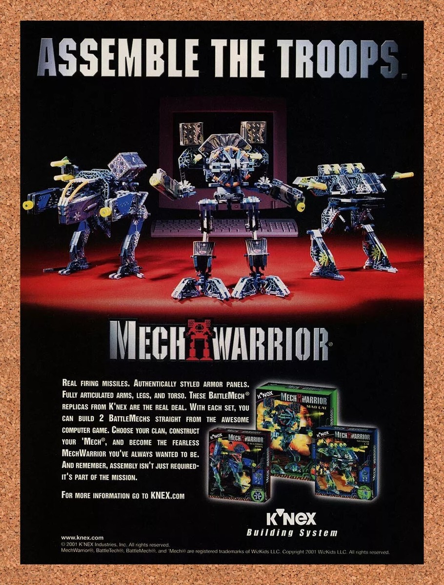 MechWarrior PC Original 2002 Ad K'Nex Minifigures Video Game Promo