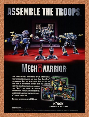 MechWarrior PC Original 2002 Ad - K'Nex Minifigures Video Game Promo