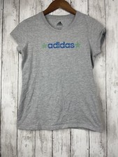 Adidas Women  s Gray Glitter Stars Graphic Tee Top T-shirt Size Medium MD