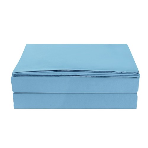Sonia Moer Luxurious No-Iron Microfibre Flat Sheet - Double Sky Blue - Picture 5 of 7