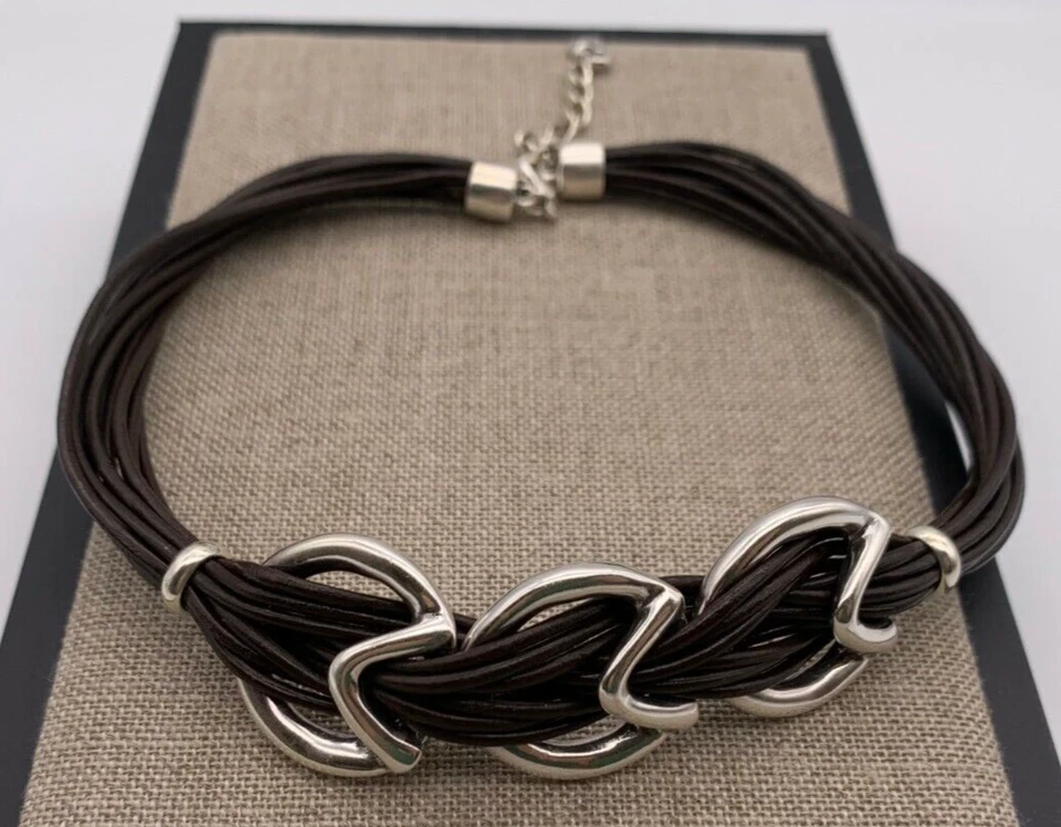 NEW Uno de 50 STEPS Silver Plated Leather Necklace 