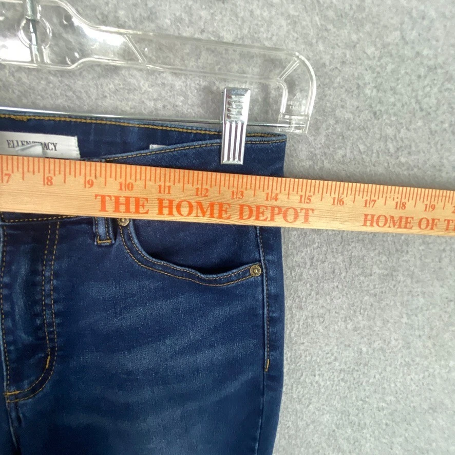 Ellen Tracy 牛仔裤女式 4 蓝色宁静紧身中腰深水洗牛仔布 — 第 4/4 张图片
