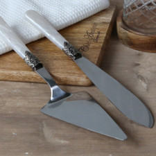 2tlg Chic Antique Tortenheber Kuchenmesser Antik Perlmutt Weiß Vintage Shabby