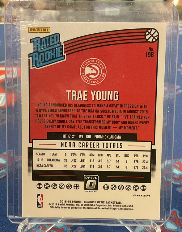 2018-19 Panini Donruss Optic Trae Young Rated Rookie Shock 2018-19 Panini Donruss Optic Trae Young Rated Rookie Shock