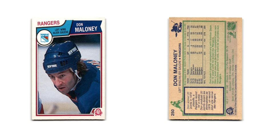 1983 O-Pee-Chee Don Maloney New York Rangers #250 - Image 3 of 3