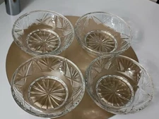 NEMAN Lead Crystal 4" Dip, Dessert Bowl Set of 4 NEW