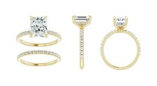5 CARAT RADIANT STARR MOISSANITE RING WITH BAND IN 14k YELLOW GOLD