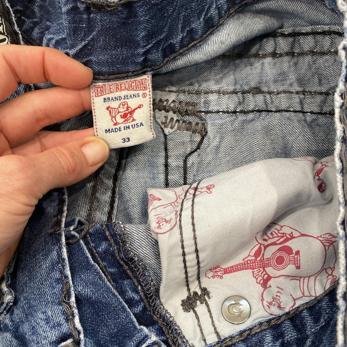 Vintage True Religion Jeans Mens 34 Denim Ricky Super T Flap