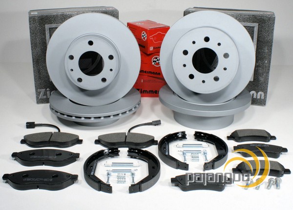 Zimmermann Bremsen Set Ø 280 Mm + BeläGe Backen Vorne Hinten FüR Citroen Jumper-image