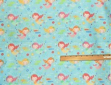Valance Nautical Nursery Mermaid Fish Sea Shell Starfish Turquoise 42 x 14