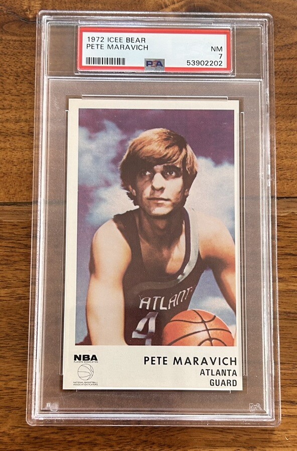 Pistol Pete Maravich 1972 Icee Bear PSA 7 Atlanta Hawks
