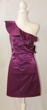 LAUNDRY Shelli Segal One Shoulder Ruched Evening Dress Plum Sz 6 NWT MSRP 249