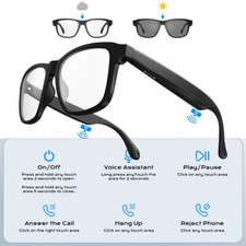 XO Anti-blue Light Smart Glasses Sunglasses Photochromic Lenses Bluetooth Audio