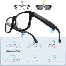 XO Anti-blue Light Smart Glasses Sunglasses Photochromic Lenses Bluetooth Audio