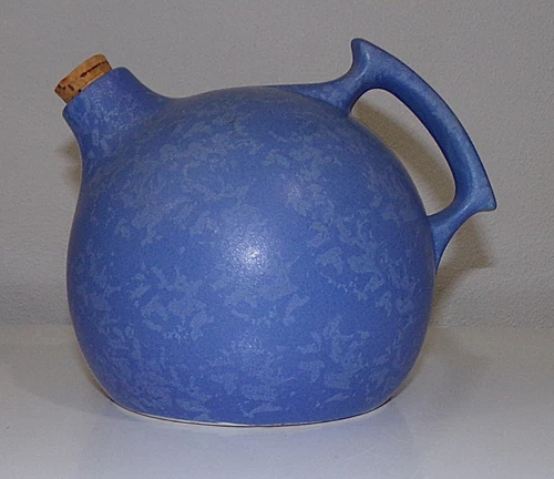 1930s Red Wing RumRill Art Pottery #50 Ball Pitcher Stipple Dutch Blue Jug