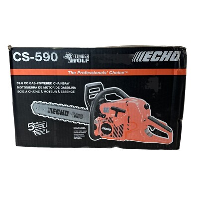 Echo 24” Timber Wolf Gas Chainsaw CS-590 59.8cc 2 Stroke With Scabbard ...