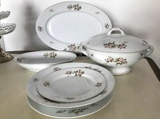 Antik Art D&eacute;co Porzellan 15 Teile! Tafelservice Service Schwarzburg Rosen Sch&ouml;n!